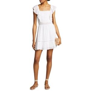 Alice + Olivia Remada White Eyelet Mini Dress